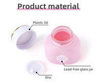 Pot de crème cosmétique en verre rose, forme ronde carrée unique avec logo personnalisé 30gr 50gr