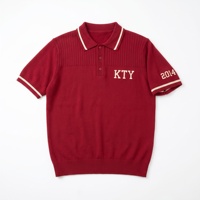 Polo en tricot jacquard à manches courtes personnalisé pour homme, pull en tricot pour homme, sweats pour homme