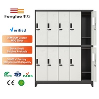 Casier scolaire en acier à 10 portes, 2 niveaux (5 supérieurs, 5 inférieurs), avec serrure à combinaison mécanique, démontable, avec pieds