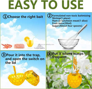 Trappole per vespe Chingyoo solide, ecologiche <span class=keywords><strong>e</strong></span> durevoli, da appendere all'aperto, cattura api, trappola adesiva per insetti volanti, deterrente <span class=keywords><strong>e</strong></span> killer per insetti, confezione da 2 - Product Image 3