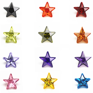 Zirconia Cubica Taglio Stella a Cinque Punte 3*3-12*12mm, Bianca e Multicolore, Gemme Sintetiche Sfaccettate a Forma di Stella - Product Image 1