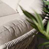 AJUNION Mobilier de jardin moderne et luxueux Canapé d'angle Tissu d'extérieur imperméable Meubles de patio Ensemble de salon Ensemble de canapés d'extérieur en corde