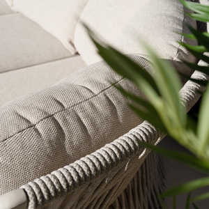 आधुनिक लक्जरी उद्यान फर्नीचर कोने सोफे वाटरप्रूफ आउटडोर कपड़े पैटियो फर्नीचर लाउंज सेट रस्सी आउटडोर सोफा सेट - Product Image 6