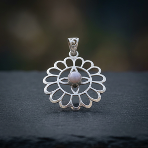 Collier en pierre précieuse Larimar Ha Gems, qualité AAA, bijoux pour femmes et hommes, pendentif Gerdala, fleur en argent, style original pour mariage - Product Image 2
