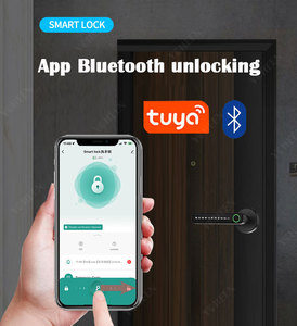 Safe Tuya Fingerprint Digital <strong>Door</strong> Handle Biometric <strong>Finger</strong> Print Password Smart <strong>Door</strong> <strong>Knob</strong> Key Card App Intelligent <strong>Door</strong> Lock - Product Image 2