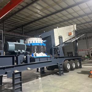 Concasseur mobile à cône pour pneus, équipement de concassage de minerai fiable et résistant à l'usure, brise-roche pour déchets de construction en béton - Product Image 4