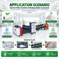 Granulateur de recyclage de plastique YKSJ-100L à refroidissement par air sans eau, à économie d'énergie, pour films biodégradables, 80 à 120 kg/h