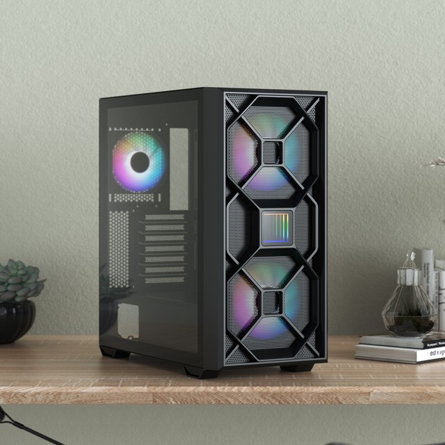 New Design Infinity Lighting ARGB Light Gaming Computer Case E-Atx Pc Case USB3.0 Metal Mesh Design for Desktop
