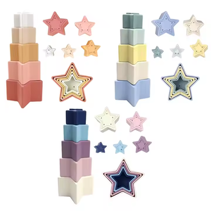 Custom Silicone stellatura blocchi torre tazze Montessori giocattoli educativi per il bambino e il bambino - Product Image 2