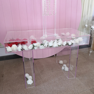 Luxury Flower <strong>Table</strong> <strong>Clear</strong> Transparent Acrylic Ghost <strong>Table</strong> for Wedding Party - Product Image 2