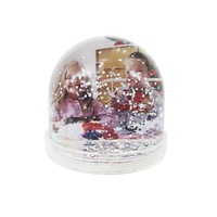 Globe à neige en plastique avec insertion photo OEM, globe à neige pour enfants à faire soi-même, insertion de photo personnalisée, globe à neige avec photo