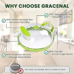 Cubierta Antisalpicaduras para Microondas con Asa y Caja de Almacenamiento de Agua - Accesorio de Cocina Eficiente para Proteger Alimentos en el Microondas - Product Image 3