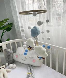 Mignon bébé berceau doux en peluche sensorielle pendentif jouets de dentition lit cloche réglable pépinière décor infantile lit enfants <span class=keywords><strong>bois</strong></span> suspendus jouets pour bébé - Product Image 6