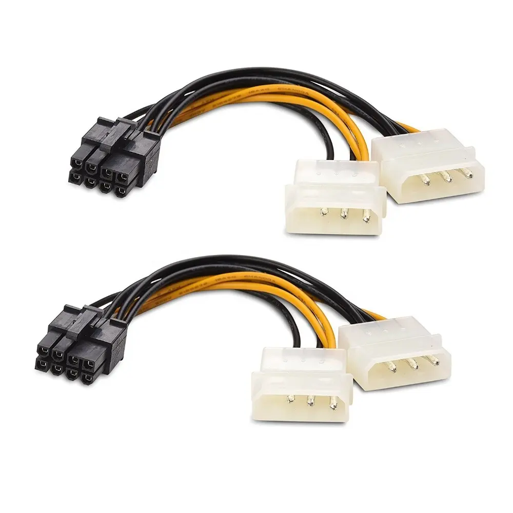 8 Pin PCIe để dual 2x Molex 4 Pin Power Cable cho video thẻ-18 cm