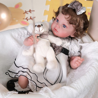 Poupée Reborn en vinyle souple de 55 cm (22 pouces), figurine de bébé réaliste pour jeu d'imitation, déguisement et cadeau