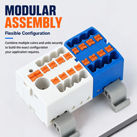 Bloc de distribution enfichable OLINK KV225 KV225G 24A 690V, bornier sur rail DIN 2P-12P avec support de montage en option