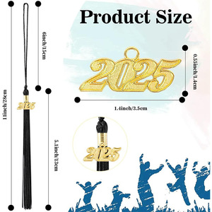 Pendentif à pompon fait main 2026 pour étudiants universitaires, accessoire décoratif pour chapeau de remise de diplôme de licence et de master, fournitures pour fêtes de remise de diplôme - Product Image 2