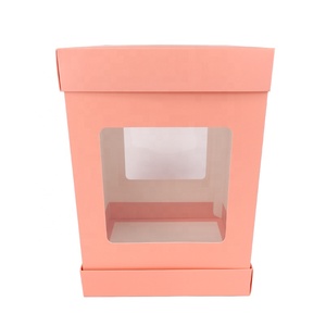 Hộp Giấy Bánh Vuông Cao Tầng Hình Vuông Ủng Hộ Đám Cưới Tùy Chỉnh 6 8 10 12 14 Inch Có Cửa Sổ Trong Suốt - Product Image 6