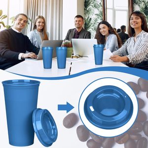 Best Selling Plastic Reusable 16oz Portable Coffee Tumbler Travel Mug with Customized Color Takeaway Lid for Camping - Product Image 5