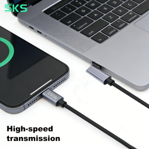 Câble USB 2.0 Type-C coudé à 90° et droit à 180°, tressé en nylon, charge rapide 5A pour téléphones, appareils de jeu, imprimantes iOS - Product Image 2