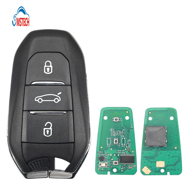 MS 3Buttons Trunk 433MHZ ID46Chip Remote Control Car Key for Peugeot 508 C4L DS VA2 Smart Vehicle Key with Uncut Metal Blade