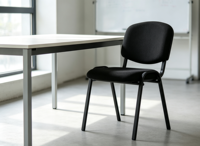 Chaises de conférence empilables sans accoudoirs en tissu avec structure métallique, chaises de visiteur pour salle de conférence