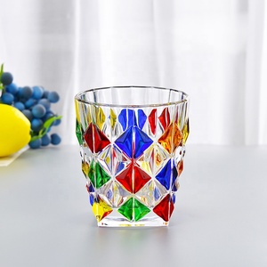 Gobelet en verre à whisky à l'ancienne de 290ml avec gravure colorée de style coréen peinte à la main - Product Image 6