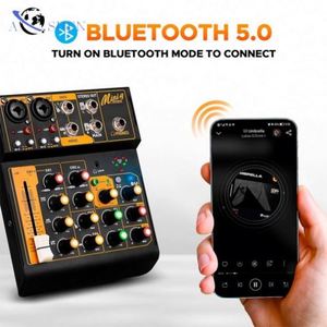 มินิ 4 ช่อง OTG การ์ดเสียงเครื่องผสมเสียงดีเจคอนโซล BT 48V ออดิโออินเทอร์เฟซสำหรับคอมพิวเตอร์สมาร์ทโฟนถ่ายทอดสดคอมพิวเตอร์ - Product Image 5