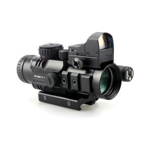 Últimas 4x32 Iluminação Azul Vermelho Verde Prismática Com Mini visão de ponto vermelho e Green Laser Sight Hunting 4X Scopes - Product Image 3