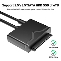 Adaptador de Cable SATA a USB 3.0 Personalizado, Chip JMS578, Conectores Niquelados, Conductor de Cobre Puro para Disco Duro de Computadora, 12V/2A