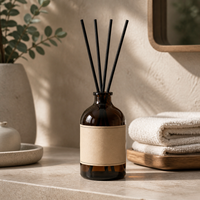 Coffret Cadeau Diffuseur à Bâtonnets Naturels Longue Durée avec Bouteilles en Verre Artisanales Sans Sulfate pour Parfum d'Ambiance