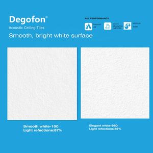 Tablero de techo de vidrio de construcción comercial 60*60cm Panel acústico ignífugo A1 Celotex Noise Deaden G Septum Sound Suspended Grid - Product Image 3