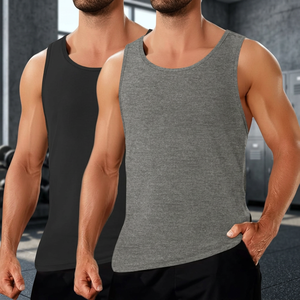 Débardeur de sport gaufré pour homme, col rond, séchage rapide, 100 % polyester, personnalisable, haute qualité à prix abordable - Product Image 2