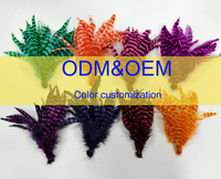 Plume de coq barde teinte pour artisanat, matériel de montage de mouches de pêche, accessoire de boucles d'oreilles en plumes pour carnaval, décoration de fête et de maison