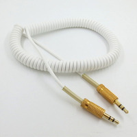 Câble auxiliaire 3.5mm mâle à mâle câbles à ressort audio stéréo pour haut-parleur bat casque Studio enregistreur Smartphone maison stéréos