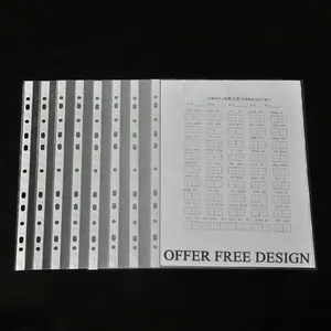 A4 impermeabile 11 fori in plastica trasparente lettera formato legale foto perforata tasca cartella cartella protettore foglio per raccoglitore d'arte