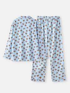 Conjunto de Pijama de Dos Piezas para Mujer, Talla Grande, Estampado Animal, Térmico, 95% Poliéster, 5% Elastano, Mangas Largas, Ropa de Dormir - Product Image 2