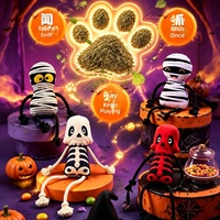 Jouet pour chat Halloween Mummy Skull, résistant aux morsures, apaisant, durable, nœud en corde, couineur, peluche, en stock