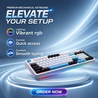 Clavier de jeu mécanique filaire OEM ODM d'usine, 98 touches, USB, personnalisé, rétroéclairé LED, avec bouton rotatif