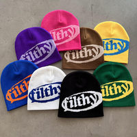 Bonnet personnalisé en acrylique tricoté, doux et chaud, style décontracté avec revers, idéal pour l'hiver, streetwear, cadeau pour amis