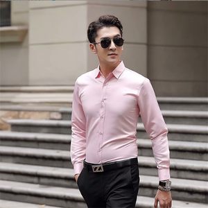 Camicia da <span class=keywords><strong>Uomo</strong></span> Economica all'Ingrosso, Slim Fit, Tinta Unita, Casual Business, Manica Lunga - Product Image 2