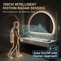 Miroir intelligent LED pleine grandeur personnalisable avec éclairage et écran tactile pour salle de bain, salon et projets hôteliers