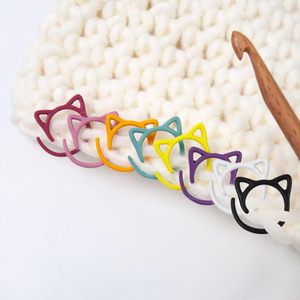 Marqueurs de point de tricot en forme de chat en métal, anneaux de marqueurs de couture verrouillables pour le projet de tissage de tricot au <span class=keywords><strong>crochet</strong></span> - Product Image 2