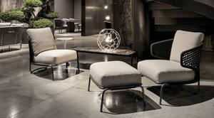 فنادق فاخرة ورحلات بحرية أثاث حديقة فاخر سرير نهاري دائري حبل منسوج يدويًا سرير شمسي خارجي - Product Image 2