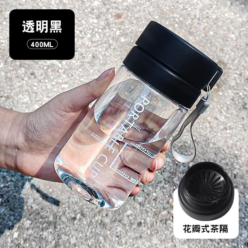 Doble tapa transparente negro [400ml]