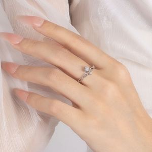 Women's Simple Stylish Gold Plated Real Zircon <b>Crown</b> Open <b>Ring</b> European American Trendy Niche Versatile Fashion Wedding Party - Product Image 3