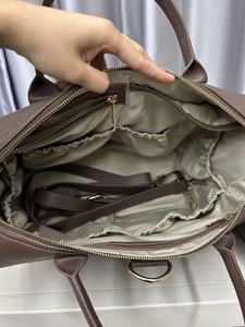 Sac à main de luxe en <span class=keywords><strong>cuir</strong></span> PU 3-en-1 portable, sac à dos à langer pour maman avec sangles de fixation pour poussette, idéal pour les voyages et le quotidien - Product Image 2