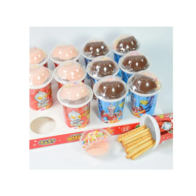 Galletas de dedo recubiertas de Chocolate y leche Pop de alta calidad, aperitivos para niños, galletas crujientes, salsa de Chocolate con galletas, OEM