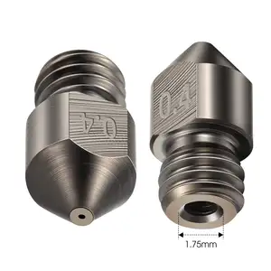 YouQi 3D Printer Nozzle 0.4mm AllSize Print Head Hardened Steel Nozzle MK8 for 1.75mm Extruder