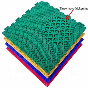 Modular Basketball Court Vinyl Flooring Interlocking Polypropylene <b>Plastic</b> for Indoor Schools Accessory <b>Edging</b> Included - Product Image 4